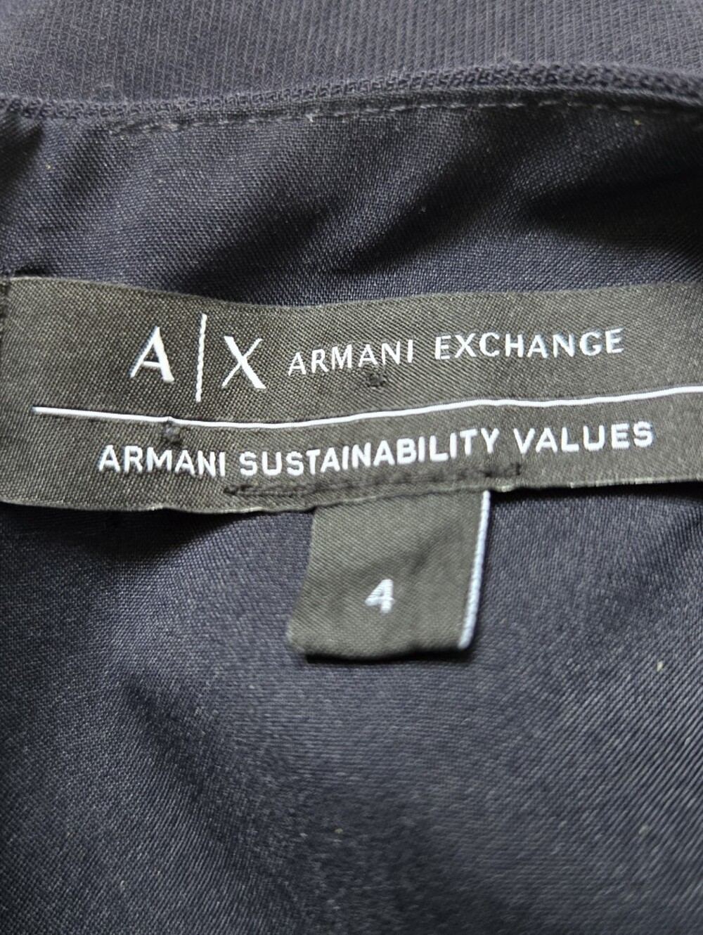 Armani Exchange Navy Sleeveless Maxi Dress with Sheer Mesh Panel. Size 4 - Picture 10 of 14